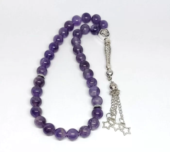 Natural Amethyst Purple Quartz Prayer Beads