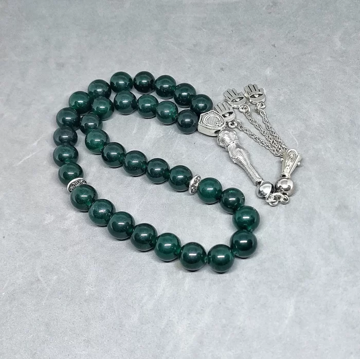 Natural Green Agate Prayer Beads