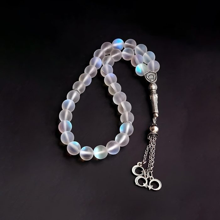 White Fire Opaline Natural Misbaha