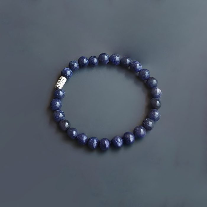 Natural Starry Dark Blue Agate Bracelet