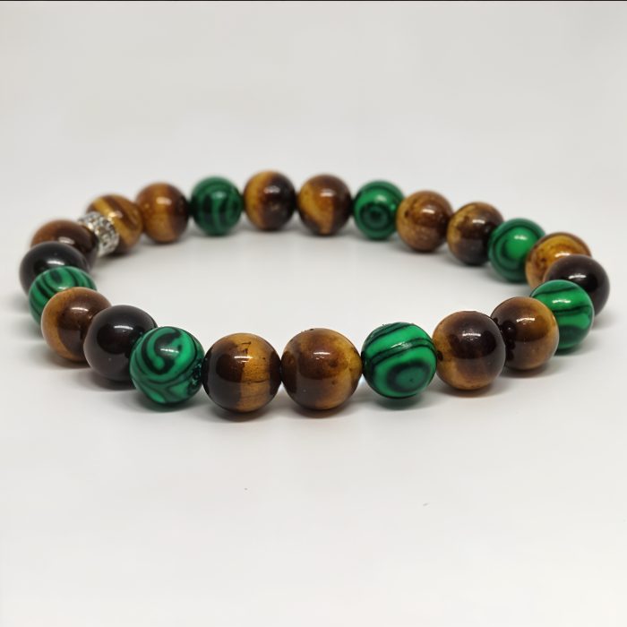 Tiger Eye and Malachite Bracelet