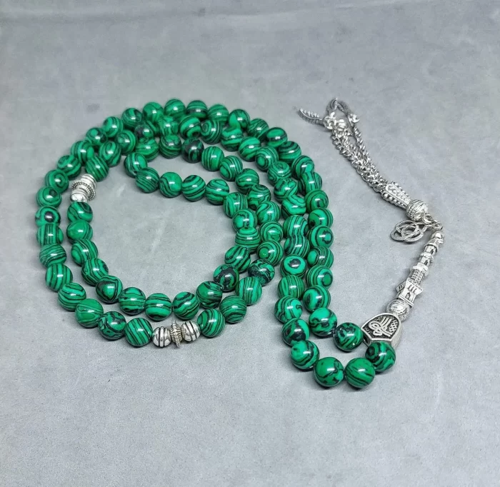 Misbaha Made of Natural Malachite Stone