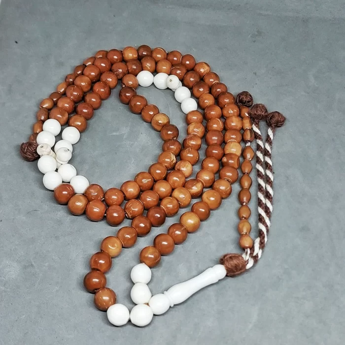 Coc Wood Prayer Beads with Natural Bone Set