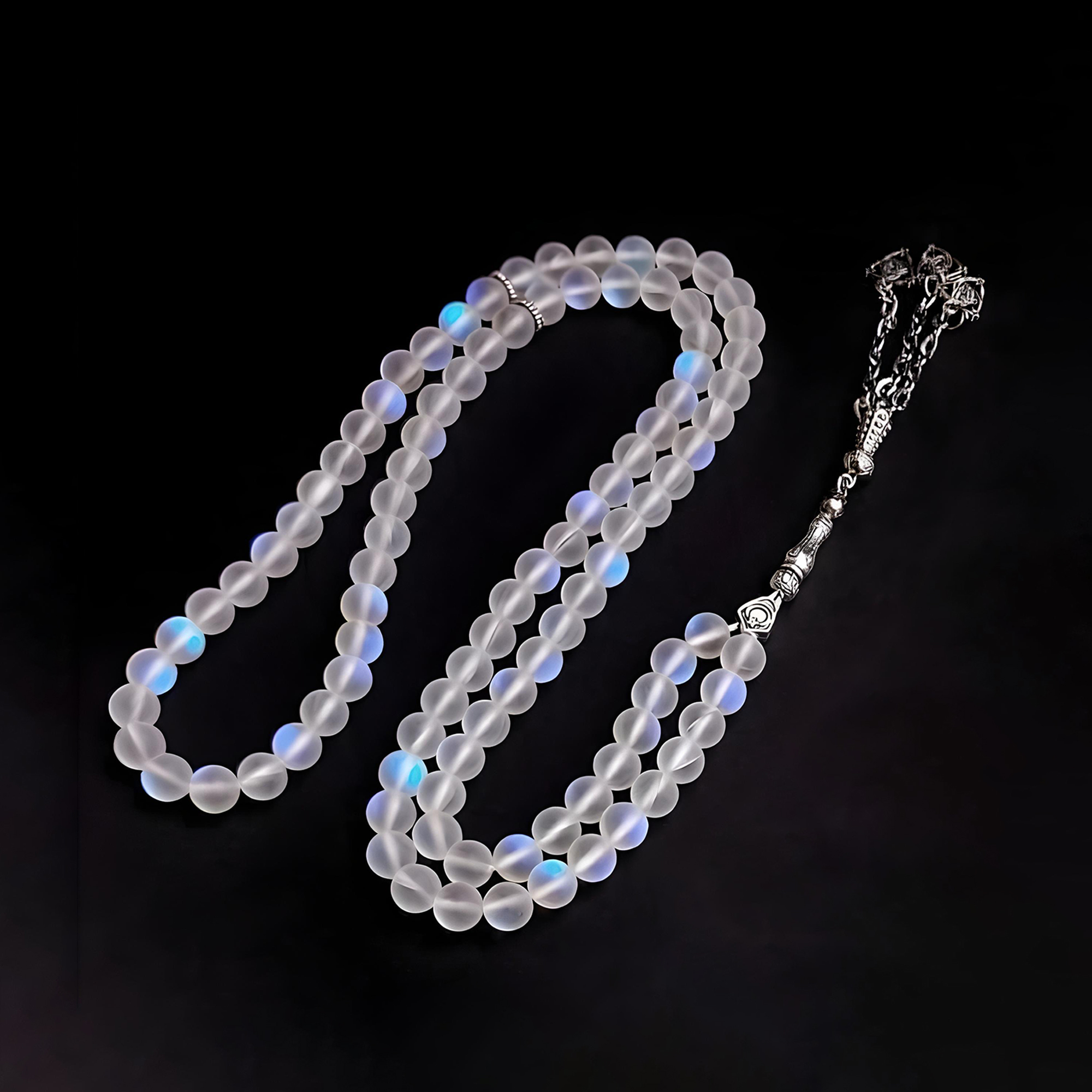 White Fire Opaline Prayer Beads